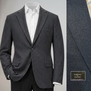 Cardinal of Canada Brushed Cashmere 44R Charcoal Gray Sport Coat Lux Collection